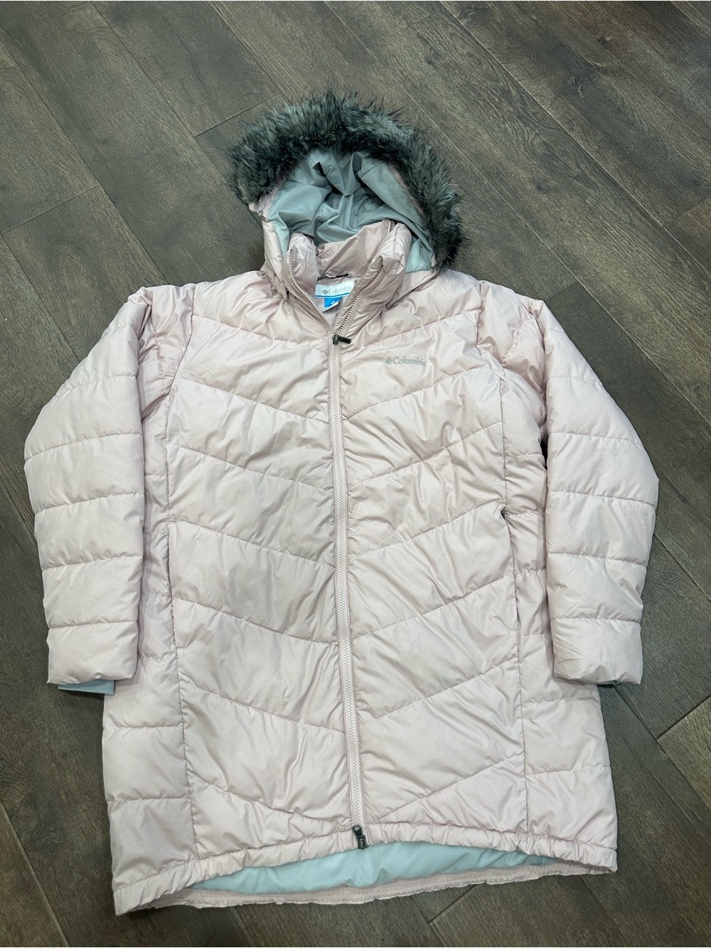 Columbia Light Pink Quilted Parka Quilted Coat